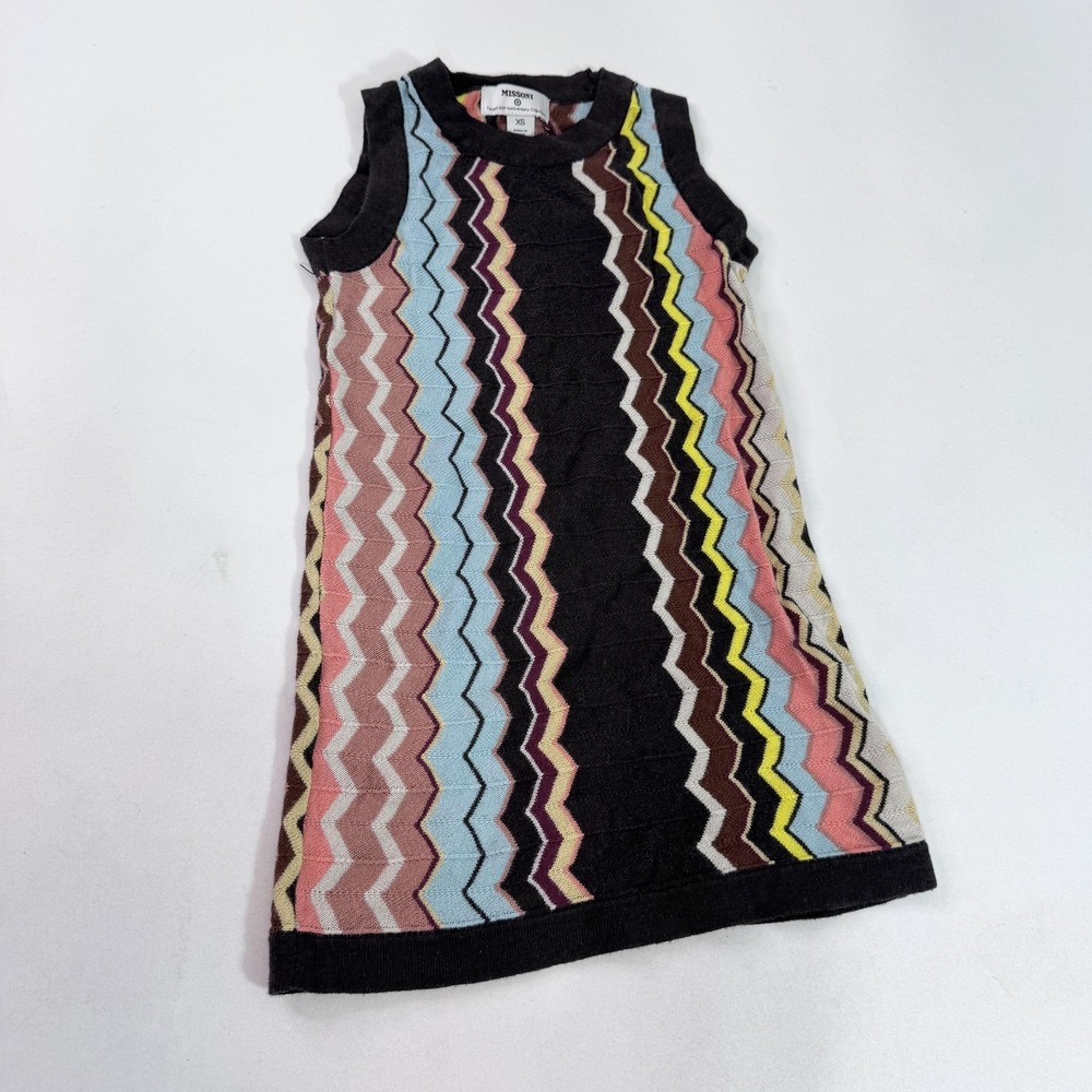 Missoni Dress Girls XS Multicolor Chevron Knit Target 20th Sweater Shift Mini
